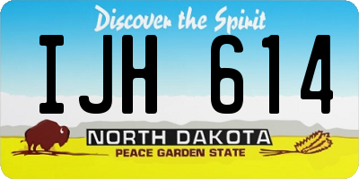 ND license plate IJH614