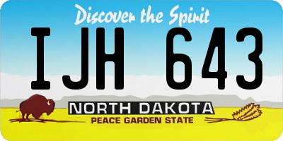 ND license plate IJH643