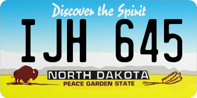 ND license plate IJH645