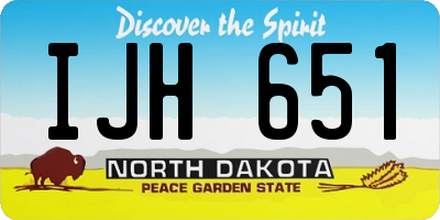 ND license plate IJH651