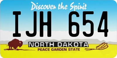 ND license plate IJH654