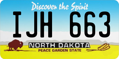 ND license plate IJH663