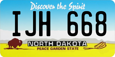 ND license plate IJH668