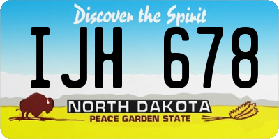 ND license plate IJH678