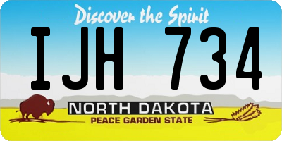 ND license plate IJH734