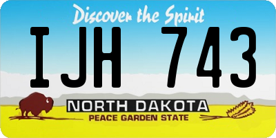 ND license plate IJH743