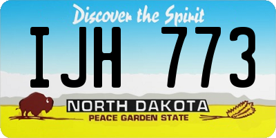 ND license plate IJH773