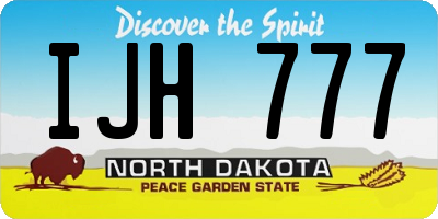 ND license plate IJH777