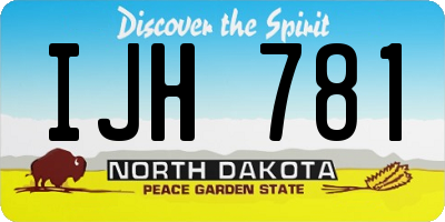 ND license plate IJH781