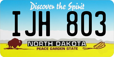 ND license plate IJH803