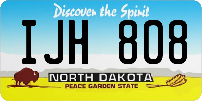 ND license plate IJH808
