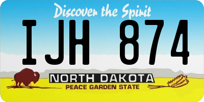 ND license plate IJH874