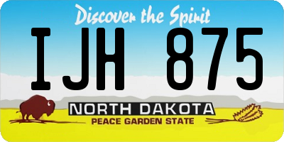 ND license plate IJH875