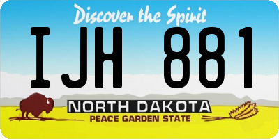 ND license plate IJH881