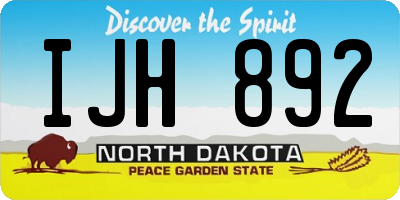 ND license plate IJH892