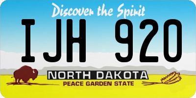 ND license plate IJH920