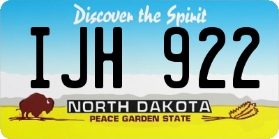 ND license plate IJH922