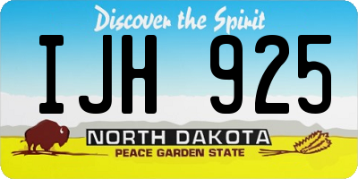 ND license plate IJH925