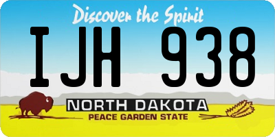 ND license plate IJH938