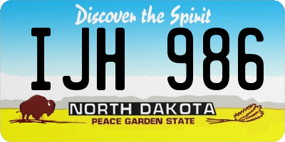 ND license plate IJH986