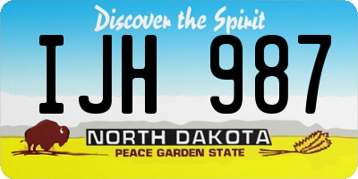 ND license plate IJH987