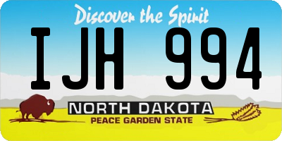 ND license plate IJH994