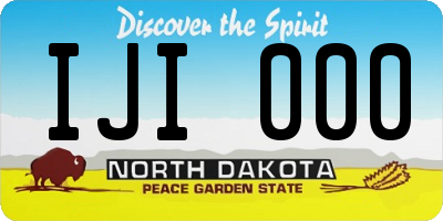 ND license plate IJI000