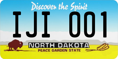 ND license plate IJI001