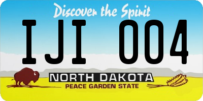 ND license plate IJI004