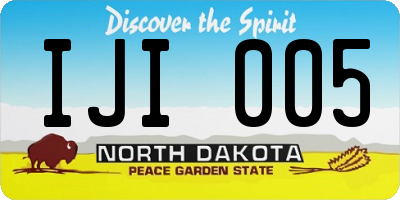 ND license plate IJI005