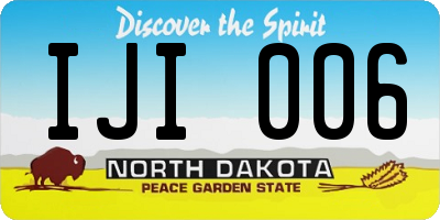 ND license plate IJI006