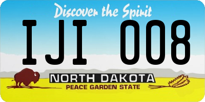 ND license plate IJI008