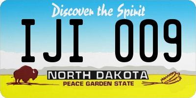 ND license plate IJI009