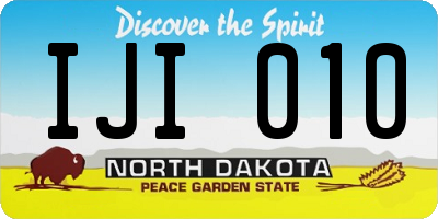 ND license plate IJI010