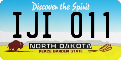 ND license plate IJI011