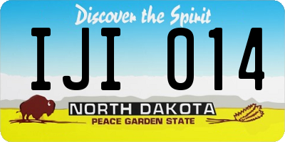 ND license plate IJI014