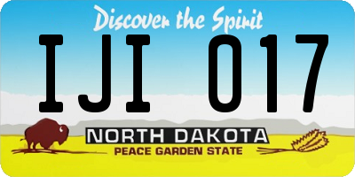 ND license plate IJI017