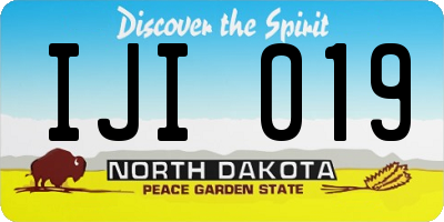 ND license plate IJI019