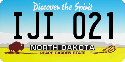 ND license plate IJI021