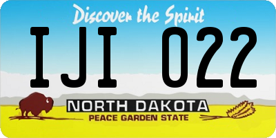 ND license plate IJI022