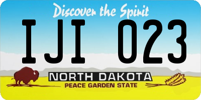 ND license plate IJI023