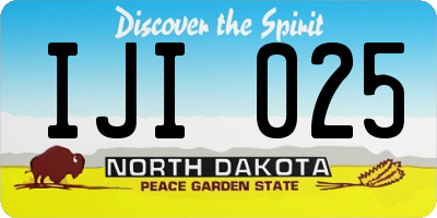 ND license plate IJI025