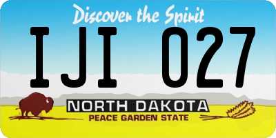 ND license plate IJI027