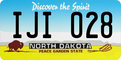 ND license plate IJI028