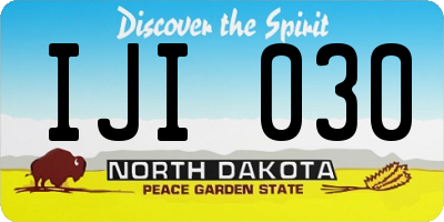 ND license plate IJI030