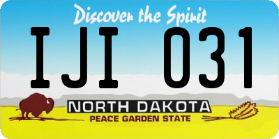 ND license plate IJI031