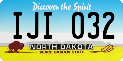 ND license plate IJI032