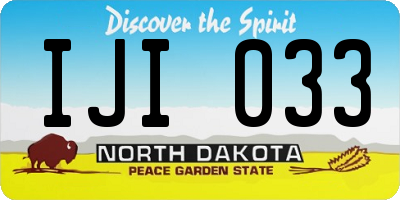 ND license plate IJI033