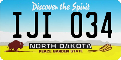 ND license plate IJI034