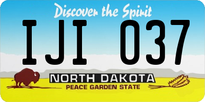 ND license plate IJI037